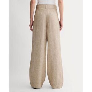 Everlane Way High Drape Pant in Linen Tan